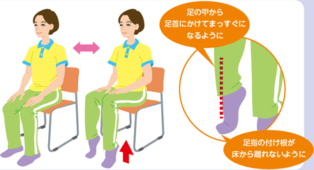 高齢者のかかと上げ運動